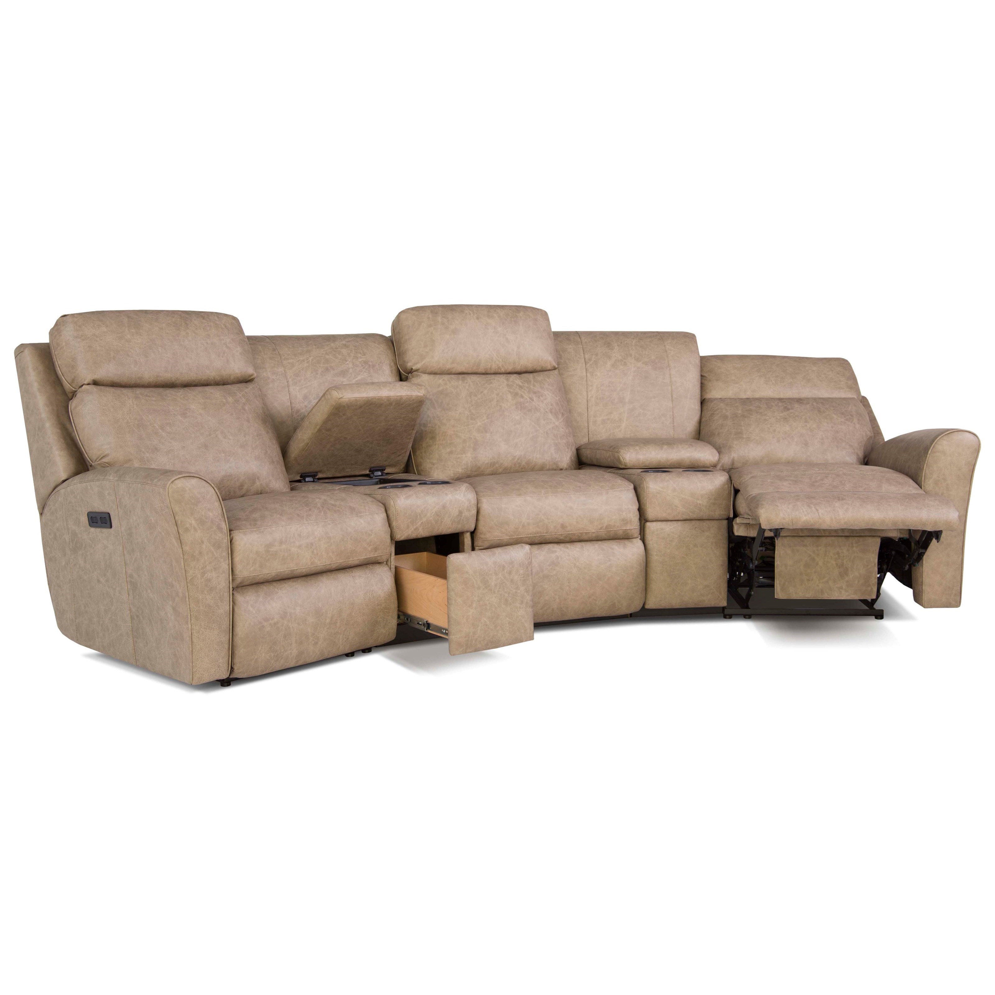 Smith Brothers 418 Casual Motorized Reclining Conversation Sofa with